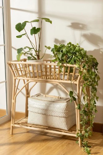 rattan planter stand